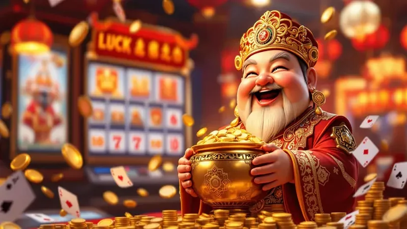 Layar reel slot dengan susunan simbol dan panel permainan
