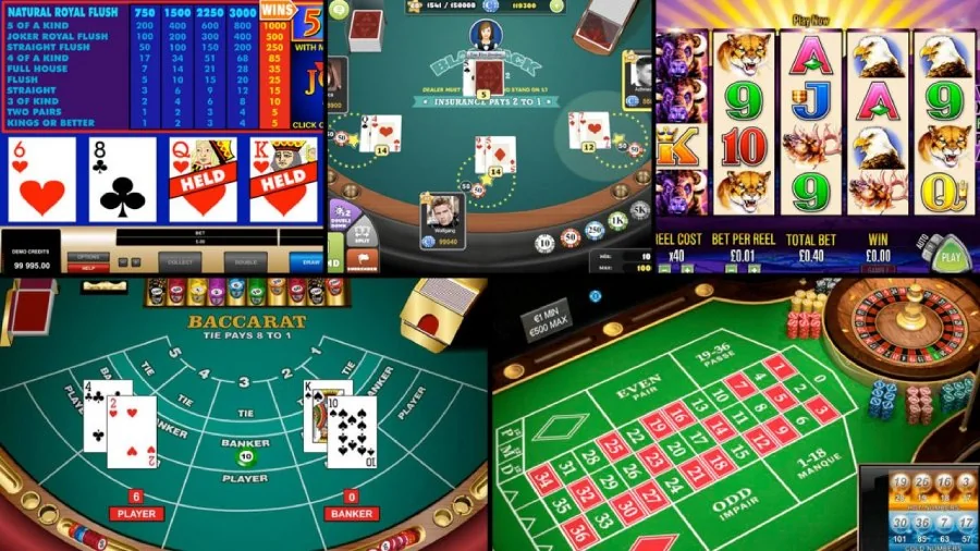 Meja kasino pada perangkat dengan susunan kartu dan informasi permainan yang ringkas